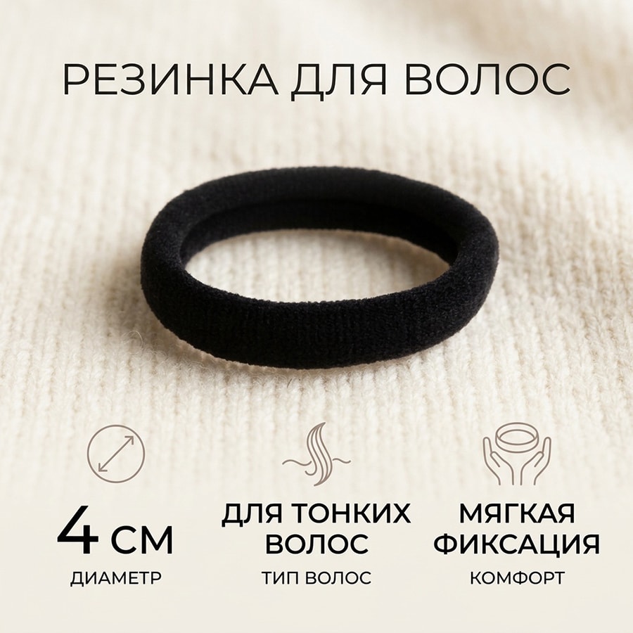 Резинка 1 шт черная 4см